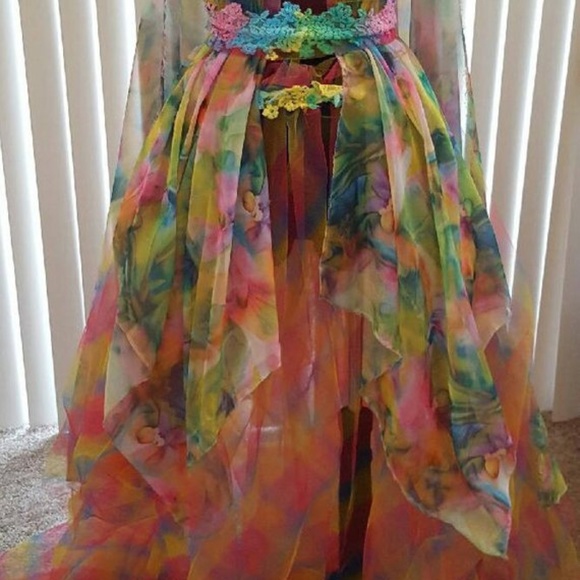 IRISA Multi Color Chiffon Tulle Wedding Gown - Picture 2 of 8